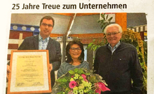 25 Jahre Treue zum Unternehmen