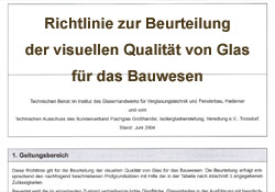 Gebr. Quante Südkirchen Fenster - Richtlinie Glas